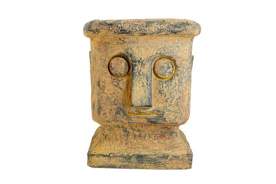 Bloempot Indi Face Bruin &nbsp;<br />30 x 32 x 37 cm · magnesium