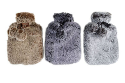Warmwaterkruik Pels Pompoms 2L &nbsp;<br />36 x 20 cm · assorti kleur