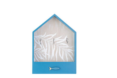 Huissleutelbord Fish Blue&nbsp;<br />25 x 7 x 34,5 cm · hout